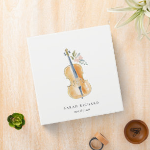 Classeur Professeur de musique musicien aquarelle élégante