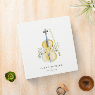 Classeur Professeur de Musique Violon à l'Aquarelle Élégant