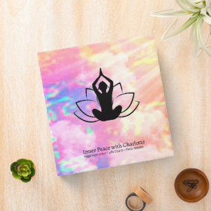 Classeur Professeur de Yoga Lotus Coach Reiki Aquarelle Ros
