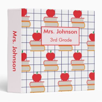 Classeur Professeur d'école personnalisé motif pommes sur L