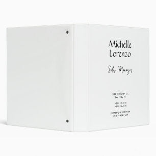 Classeur Professionnel Moderne Simple Uni Noir & Blanc
