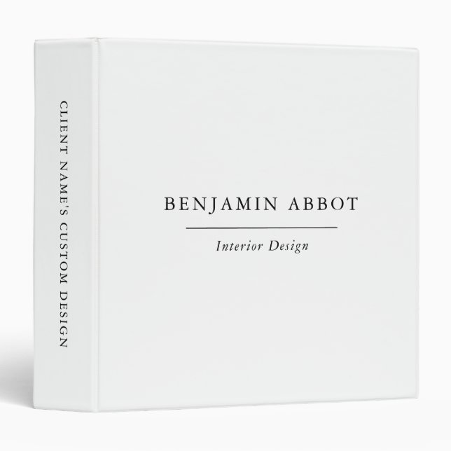 Classeur Professionnel noir et blanc traditionnel (Devant/Côté)