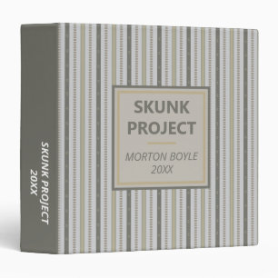 Classeur Projet à rayures kaki et gris