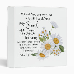 Classeur Psaume 63:1 Écriture Bible Chamomile Fleurs