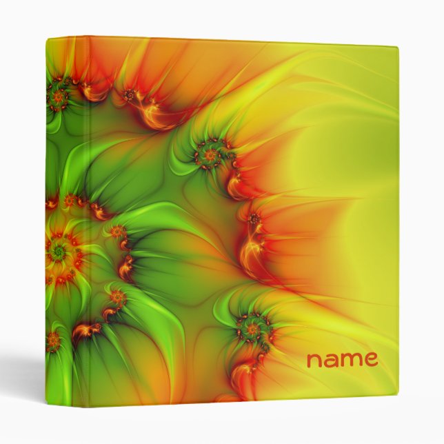 Classeur Psychédélique couleur Abstraite Fractal Art Nom pr (Devant/Côté)