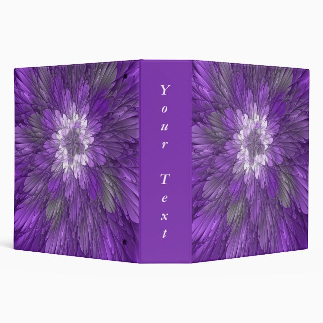 Classeur Psychédélique Violet Fleur Abstrait Texte Fractal (Arrière-plan)