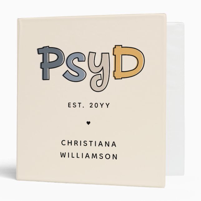 Classeur Psychologue PsyD sur mesure (Devant/Intérieur)