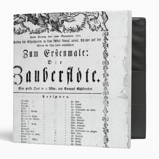 Classeur Publicité d'affiche de ` le Flute magique (Devant/Intérieur)