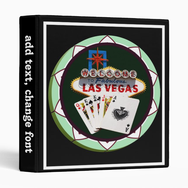 Classeur Puce de poker de Las Vegas Sign and Two (Devant/Côté)