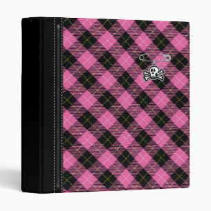 Classeur punk rose de plaid