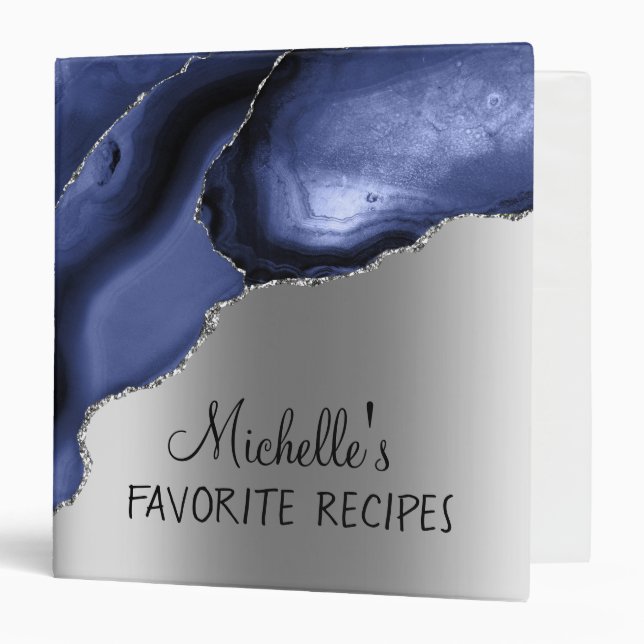 Classeur Purple Agate Argent Personnalisé Recette CookBook (Devant/Intérieur)