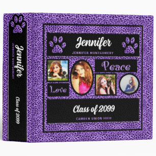 Classeur Purple Cheetah Imprimer Photo Collage Retour à l'é