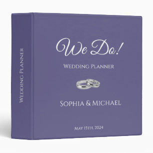 Classeur Purple et Blanc-nous Do-Mariage-Planner