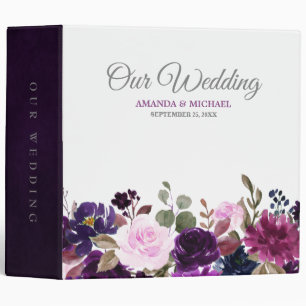 Classeur Purple Lavender Floral Boho Mariage album photo