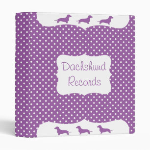 Classeur Purple Polka Dot Dachshund Rédaction