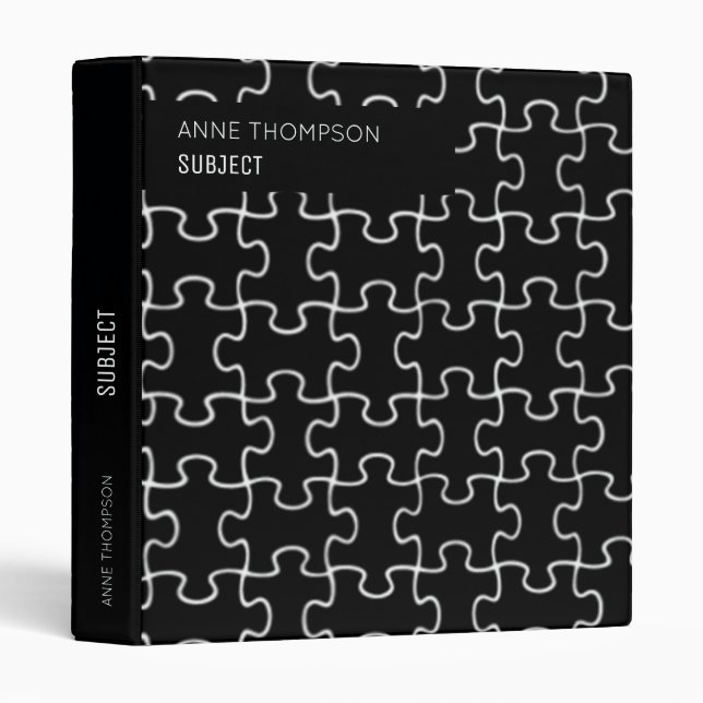 Classeur Puzzle noir (Devant/Côté)