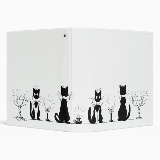Classeur Quatre Chats noirs, Louis Wain (Arrière-plan)