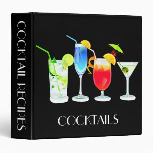 Classeur Quatre cocktails sur le noir