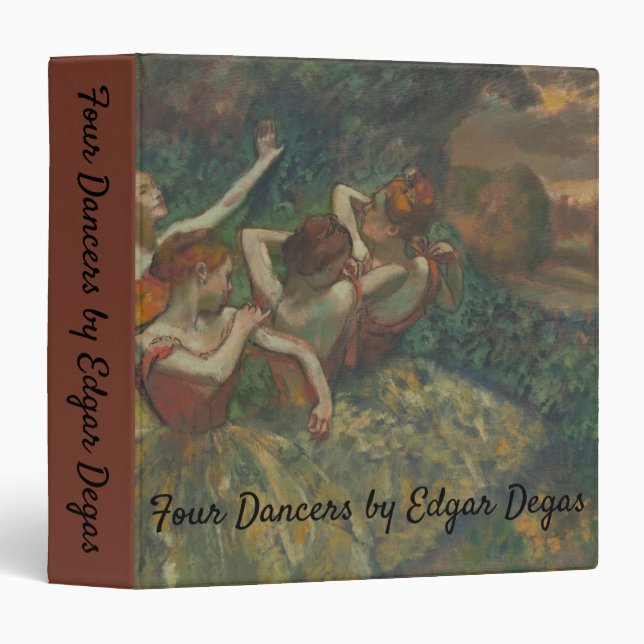 Classeur Quatre danseurs d'Edgar Degas, Ballet Fine Art (Devant/Côté)