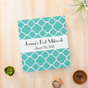 Classeur Quatrefoil bleu, Trellis marocain, Bat mitzvah