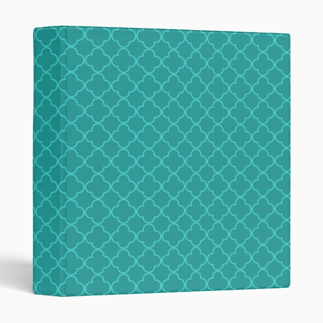 Classeur Quatrefoil turquoise (Devant/Côté)