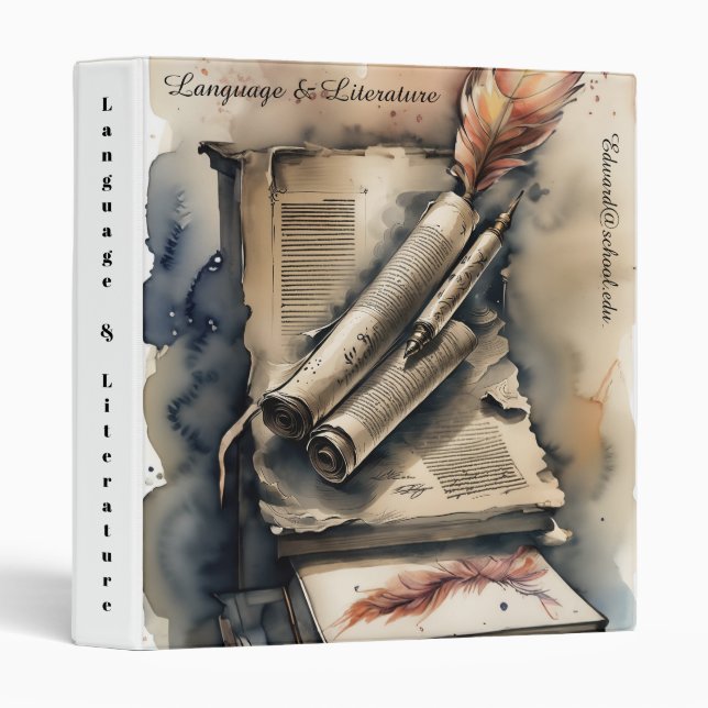 Classeur Quill and Scroll : Littérature anglaise (Devant/Côté)