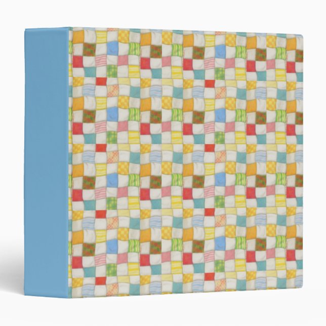 Classeur QUILT CRAZY / Bleu (Devant/Côté)
