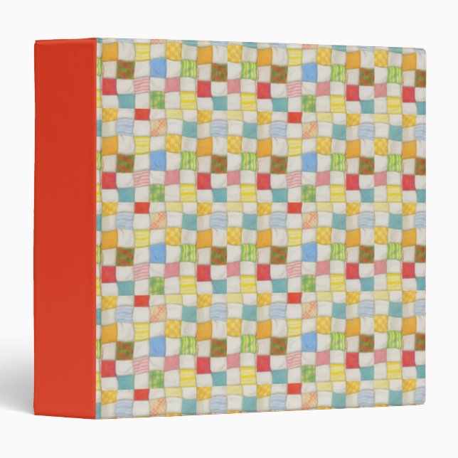 Classeur QUILT CRAZY / Rouge (Devant/Côté)