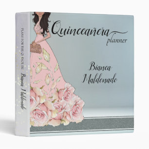 Classeur Quinceañera Sparkle Dove Gris et rose