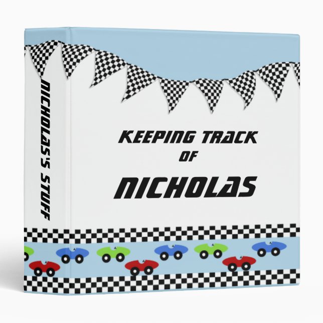 Classeur Race Car Baby Book (Devant/Côté)