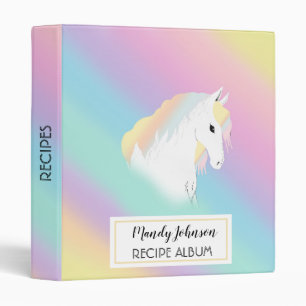 Classeur Rainbow Horse Unicorn Equestrium Girly