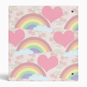 Classeur Rainbow Love Cute Fun Coeurs esthétiques