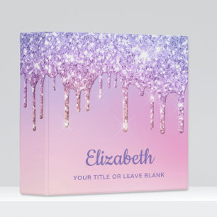 Classeur Rainbow Unicorn Parties scintillant personnalisée