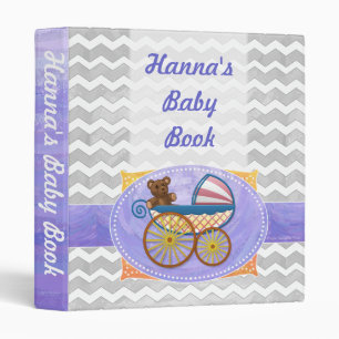 Classeur Rainy Sky Grey Chevron et Purple Baby