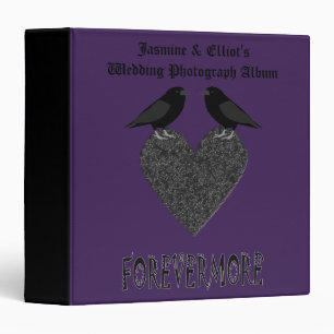 Classeur Ravens gothiques et Coeur noir photo de mariage pe