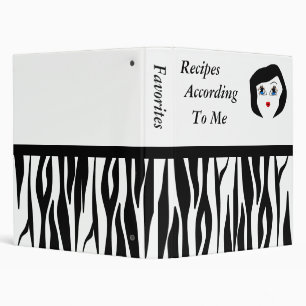 Classeur rayé de recette de zèbre