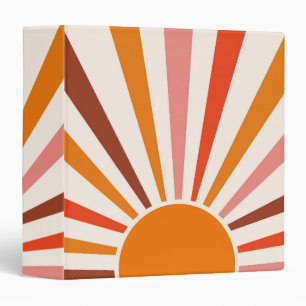 Classeur Rayons Soleil Rétro Coucher Soleil Orange Jaune Ro