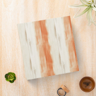 Classeur Rayures Crème Orange Pêche