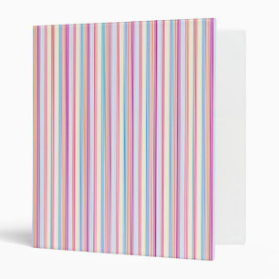 Classeur Rayures de bonbons multicolores pastel