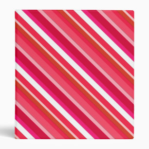 Classeur Rayures de bonbons superposées - rouge, rose et bl