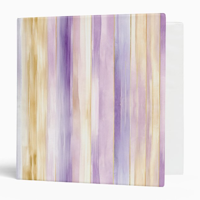 Classeur Rayures d'iris à la crème violette   (Devant/Intérieur)