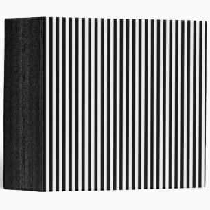 Classeur Rayures modernes noires et blanches élégantes