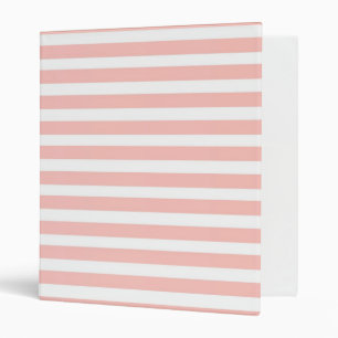 Classeur rayures rose et blanche