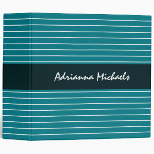 Classeur Rayures turquoises minces chics modernes avec le