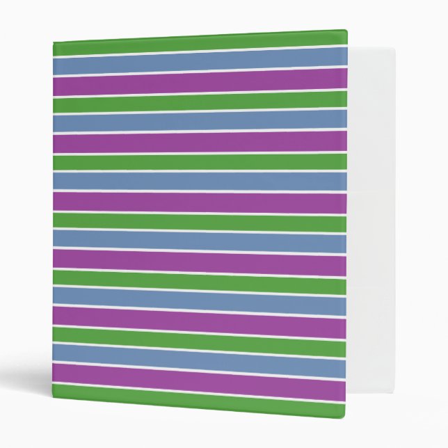 Classeur Rayures Violet/Vert/Bleu (Devant/intérieur)