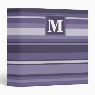 Classeur Rayures violettes de cuir monogramme