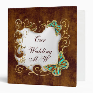 Classeur Recette 1,5" de mariage de paon de papillon