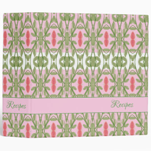 Classeur Recette à motif rose et vert