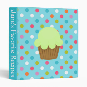 Classeur Recette bleue et verte de petit gâteau de point de