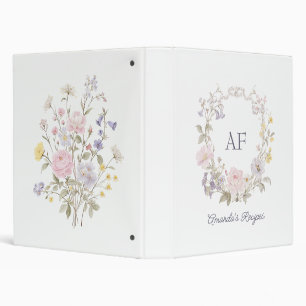 Classeur Recette botanique romantique de fleurs sauvages Co